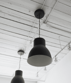 Ceiling with lamps.